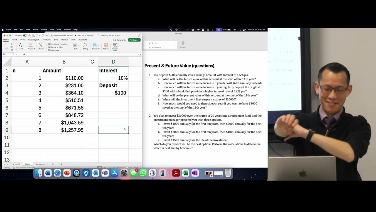 Financial Model Spreadsheet (4 of 5: Applying model to problems)