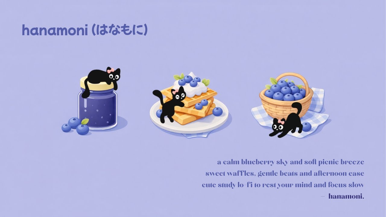 [playlist] cute study lofi hip hop | blueberry picnic afternoon ᡣ𐭩 •｡ꪆৎ ˚⋅ to rest your mind 🍇🧺☁️
