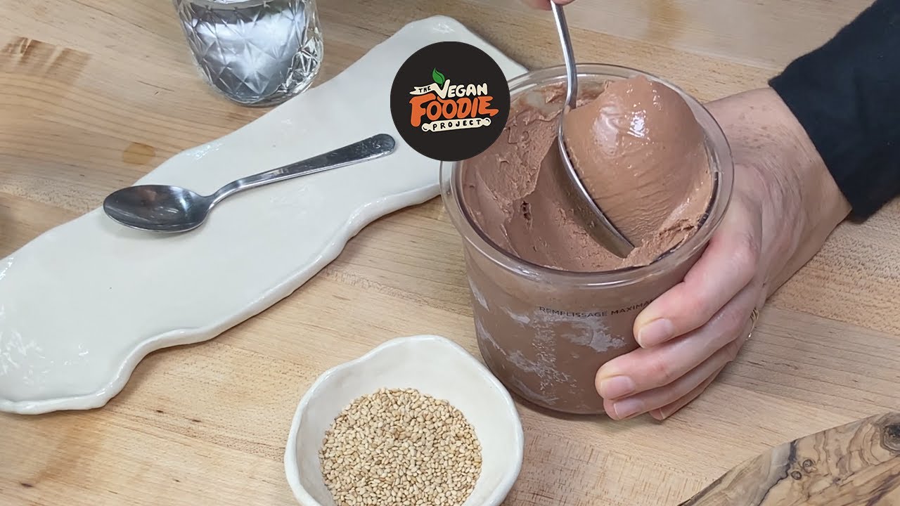 Tahini & Chocolate Vegan Ice Cream | NINJA CREAMI | So Delicious and with no added  sugar!!!