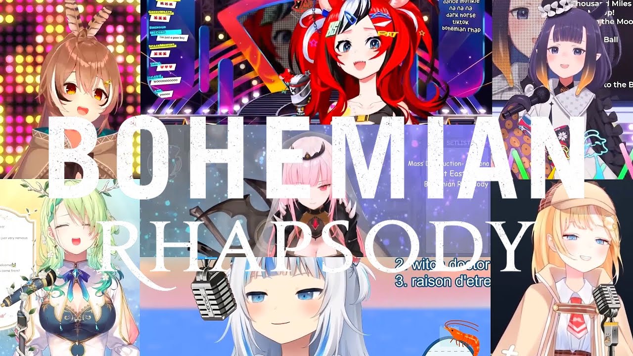【Hololive English Cover】Bohemian Rhapsody - Gura | Calli | Ina | Ame | Mumei | Fauna | Bae