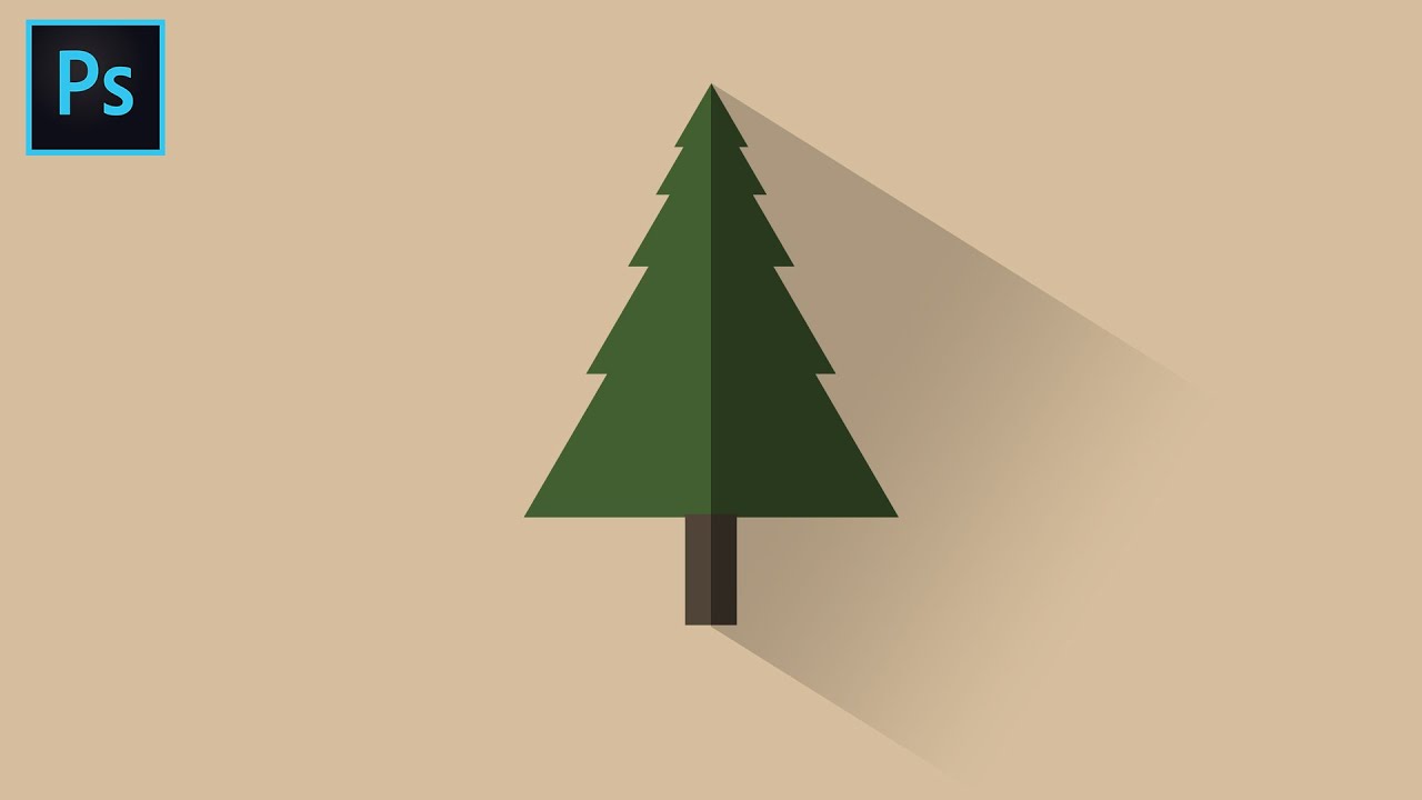 Flat Design Tree Vector - Photoshop Tutorial