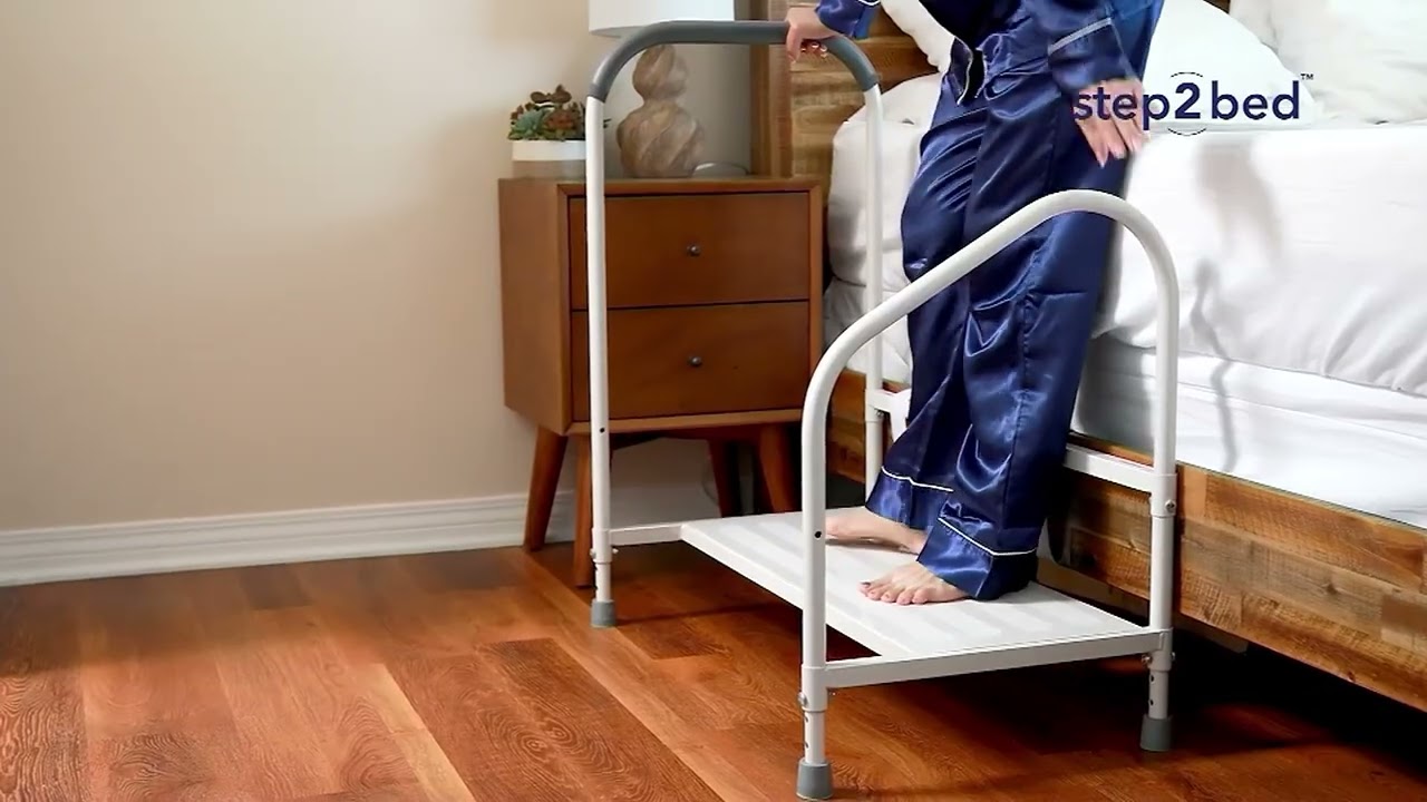 Step2Bed Deluxe Adjustable Height Bedside Step Stool on QVC