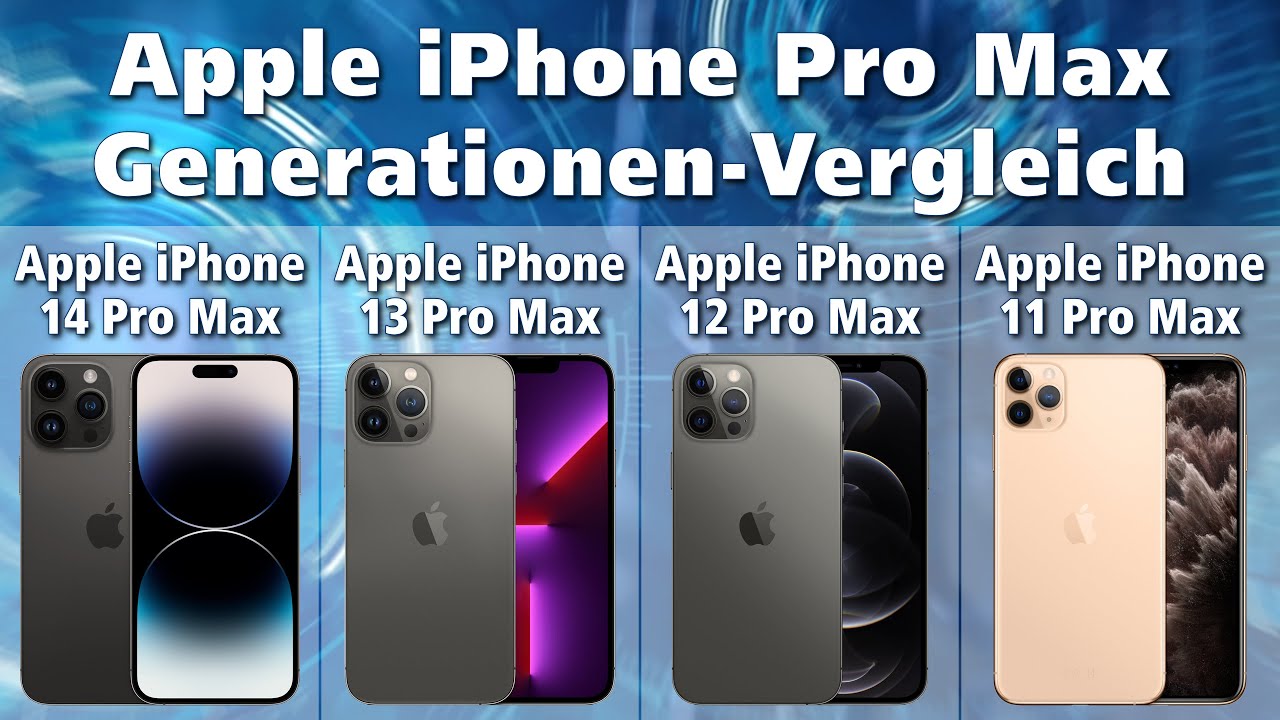 Vergleich Apple iPhone 14 Pro Max vs 13 Pro Max vs 12 Pro Max vs 11 Pro Max
