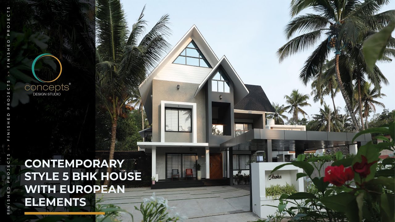 Contemporary Style 5 BHK House With European Elements | Concepts Design Studio