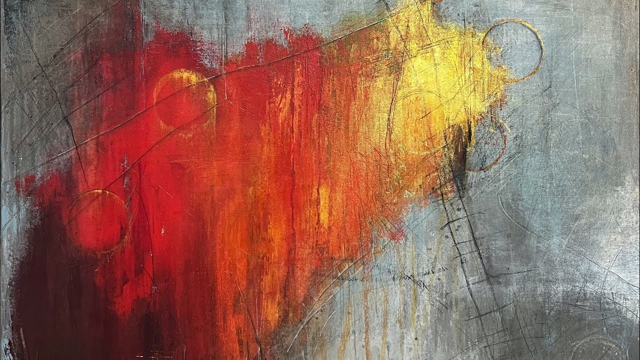 Art Demo No. 22 abstracts painting with acrylic paint full length #deutsch #english
