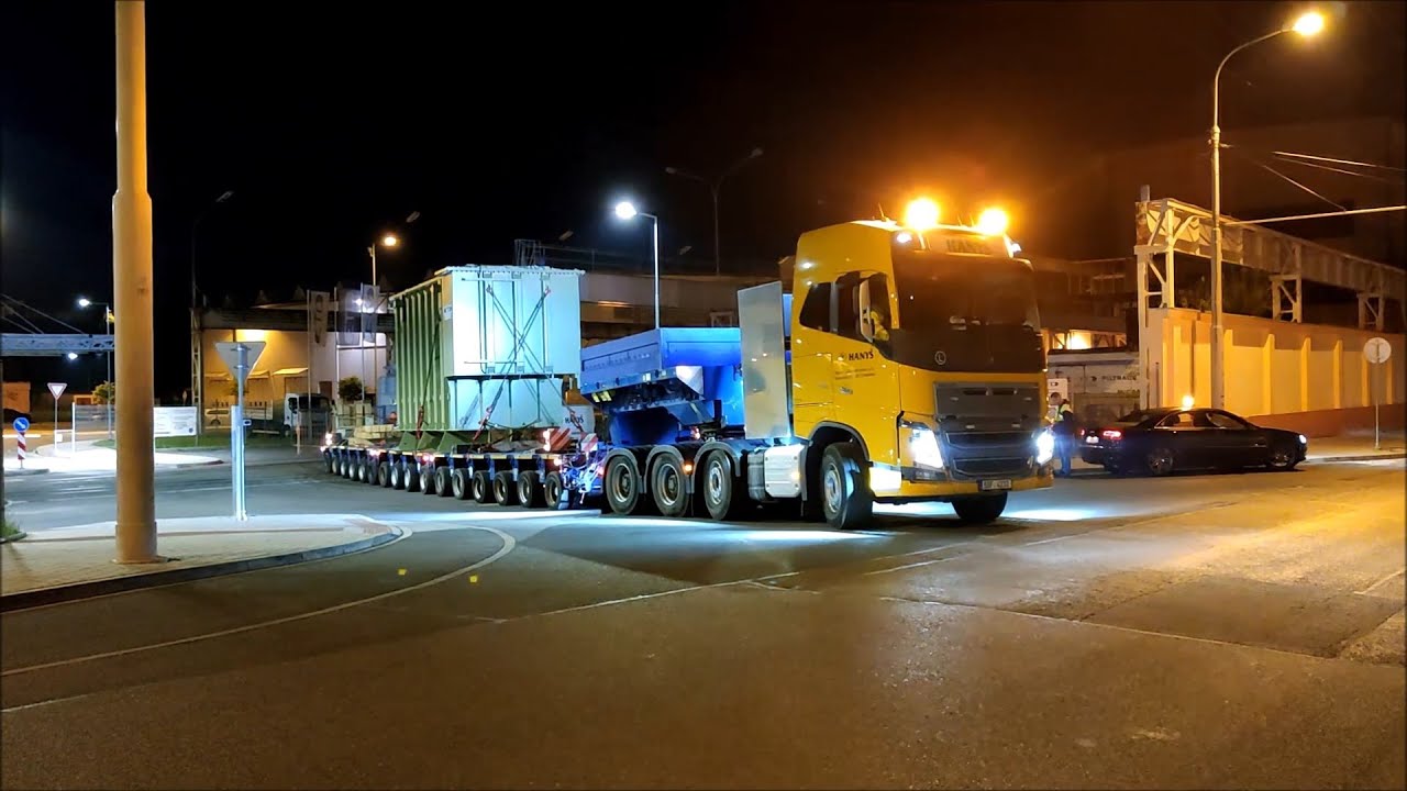Hanyš - přeprava transformátoru 139 tun * part1 - Nadměrný náklad/Oversize load/Schwertransport