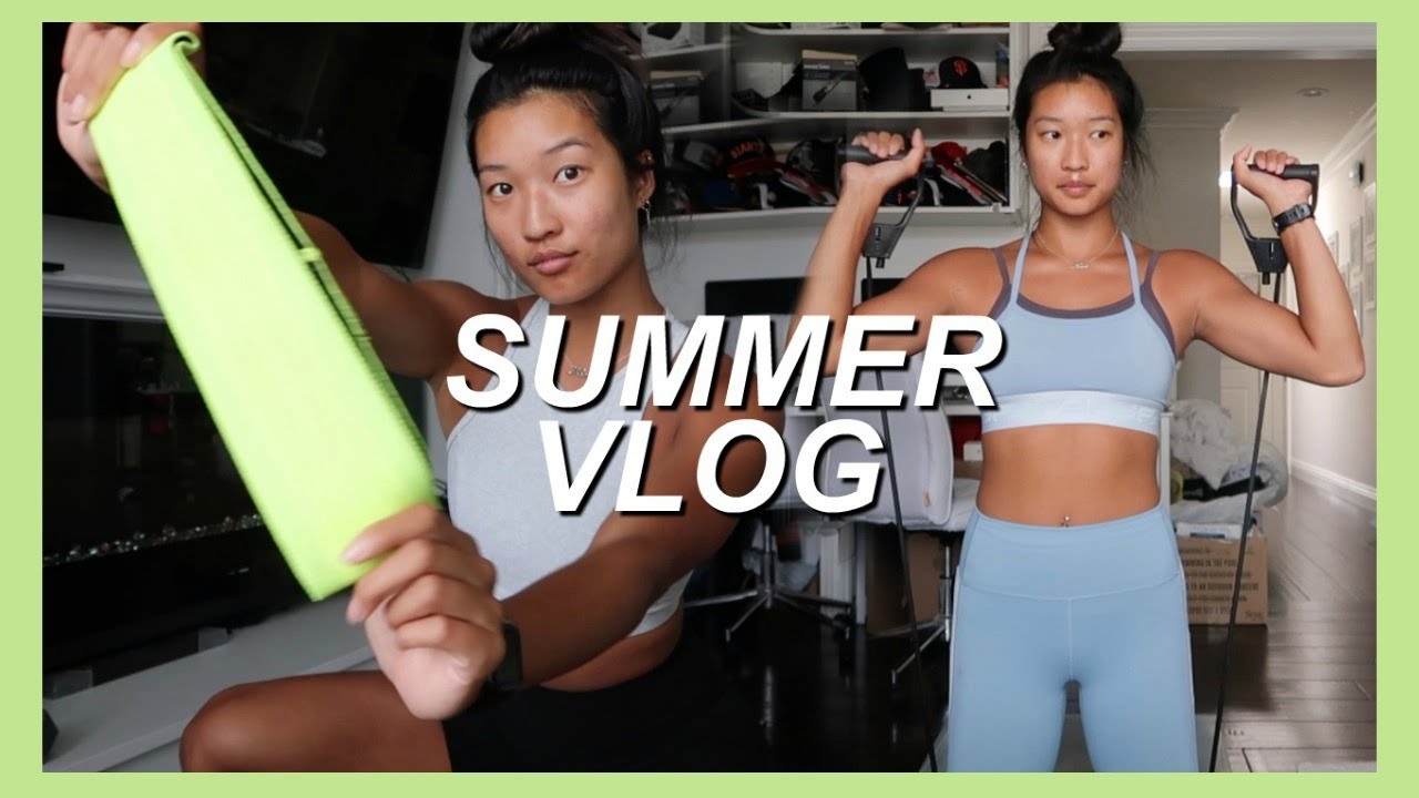 SUMMER VLOG | Full Booty Band Workout + Healthy Routine at Home!