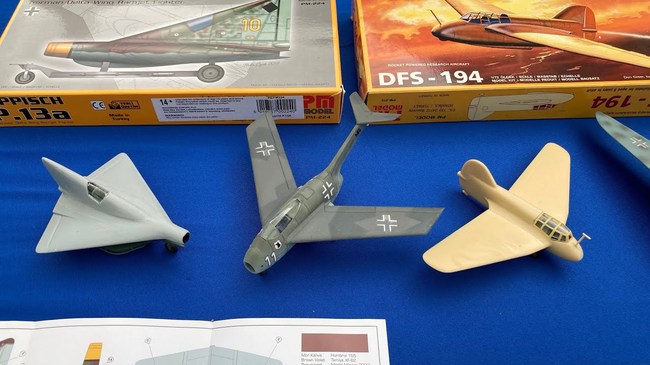 PM 1/72 model kits, building Luftwaffe prototypes