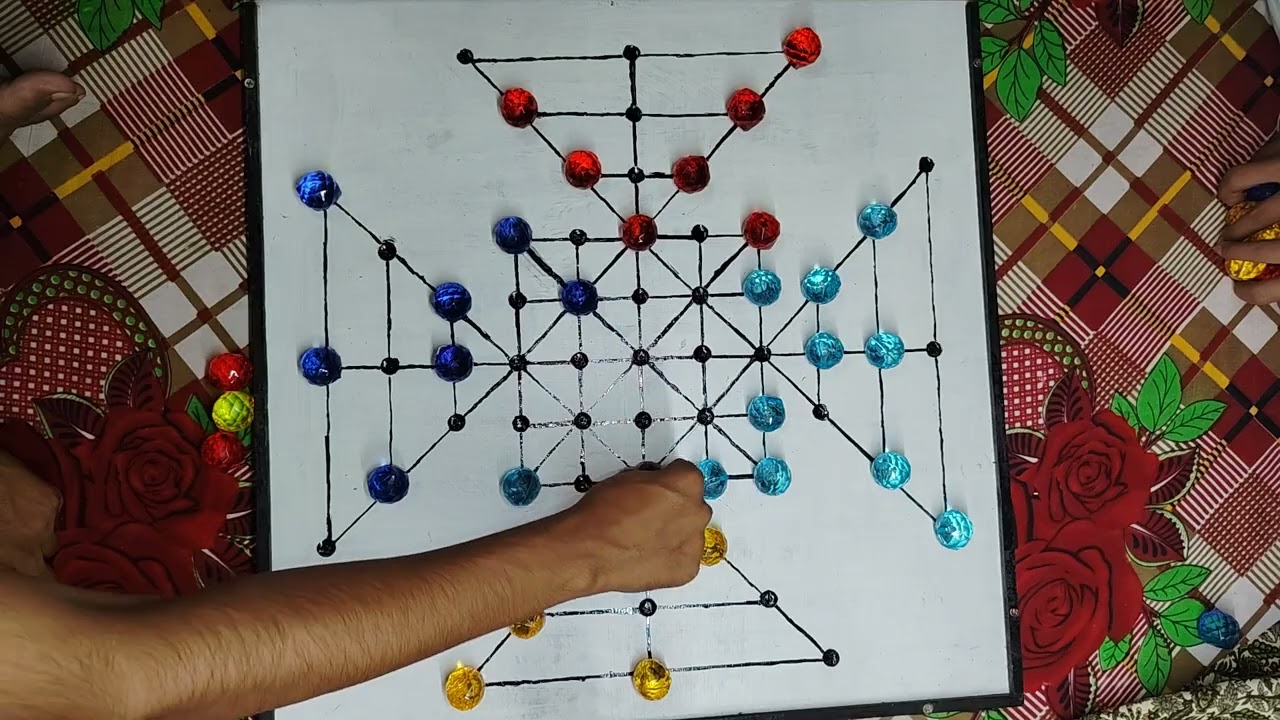 Classic Board Games (Bead 12) - Sky Blue Vs Red Vs Blue Vs Yellow #GAME47