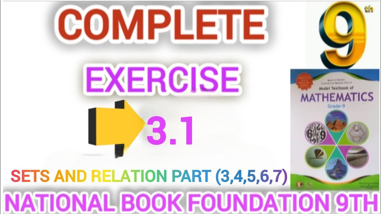 Federal Board 9th Math | Exercise 3.1 Part 3,4,5,6,7 Solved Step by Step | Sets & Relations