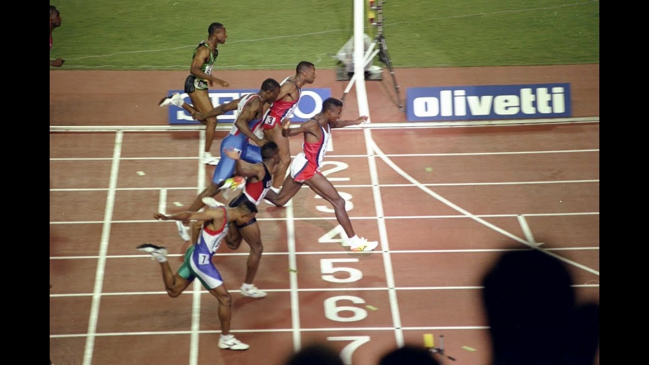 Final 100m Men Tokyo 1991 commentaire patrick montel