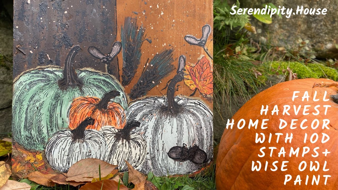 Fall Harvest Stamping with IOD Fruitful Harvest Stamp & Wise Owl Paints