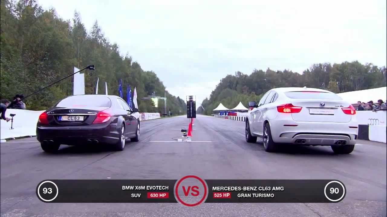 BMW X6M Evotech Stage 2 vs Mercedes-Benz CL63 AMG 2012