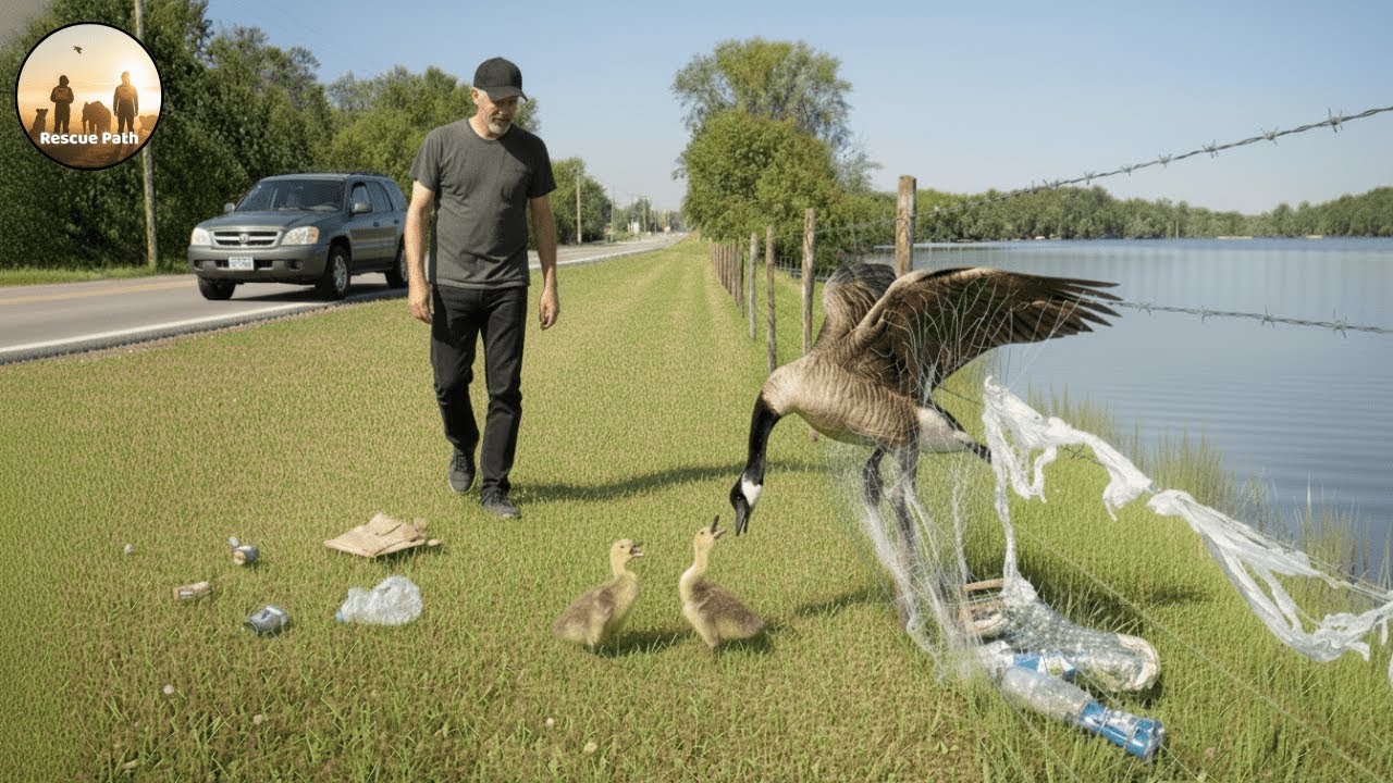 Heroic Rescue Awareness | Brave Heroes Save a Mother Canada Goose Trapped in Net | Animal Rescue #64