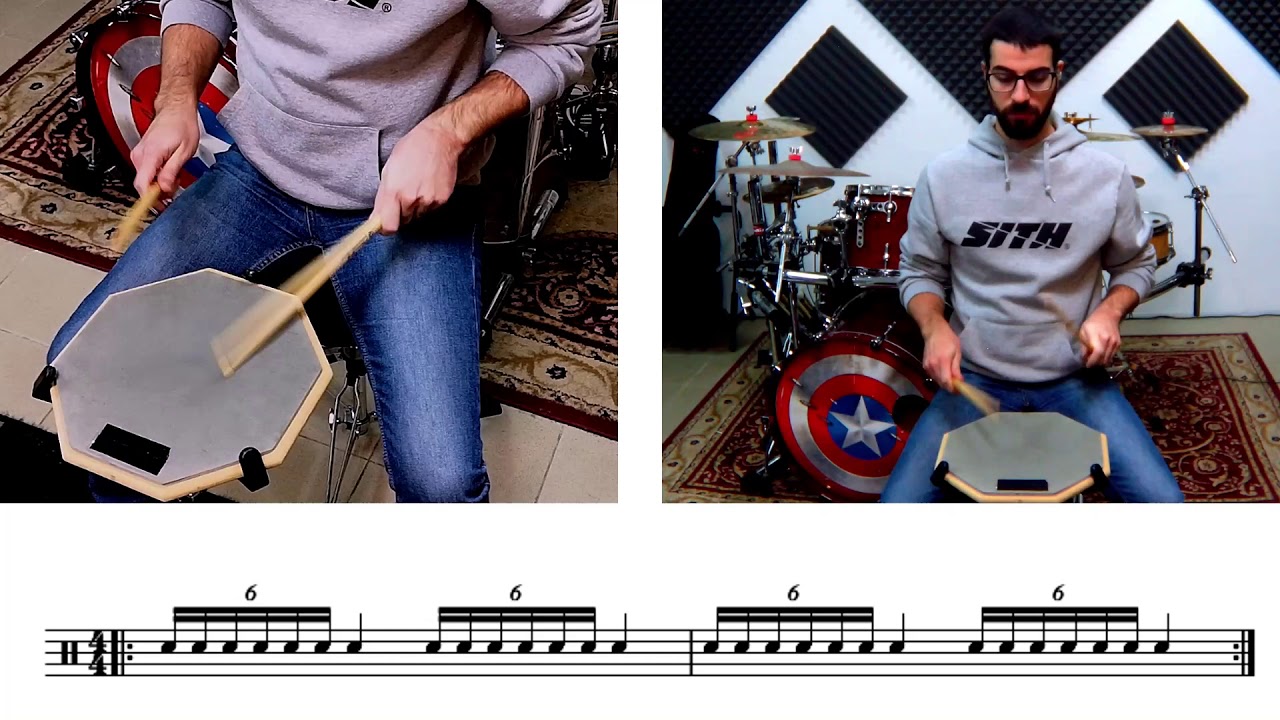 Let's Train Together - Rullo a 7 Colpi Singoli/ Single Stroke Seven 120 BPM