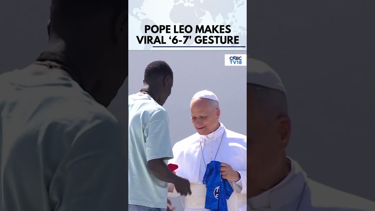 Watch: Pope Leo&rsquo;s Tenerife Moment With Migrant Goes Viral | Pope Leo Makes Viral 6-7 Gesture | N18G