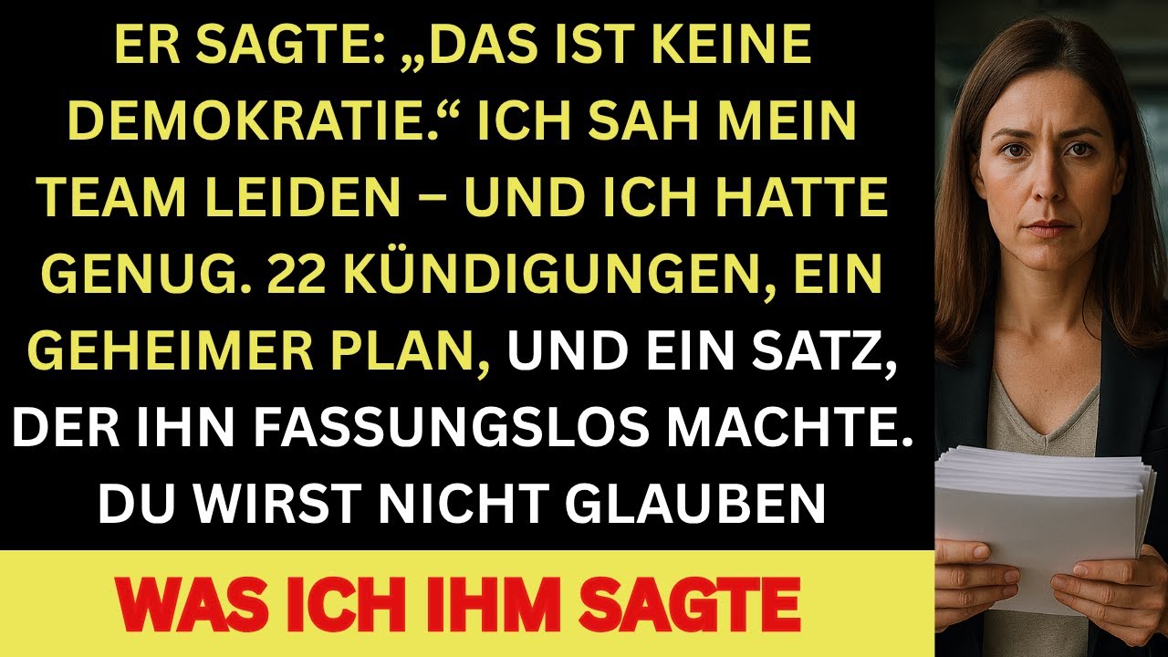 Er Sagte: „Das Ist Keine Demokratie“ – Also Ließ Ich Das Team Mit Ihren Kündigungen Abstimmen