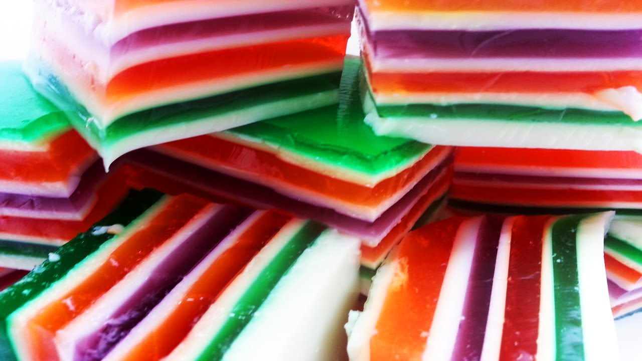Rainbow Jello Squares - How To