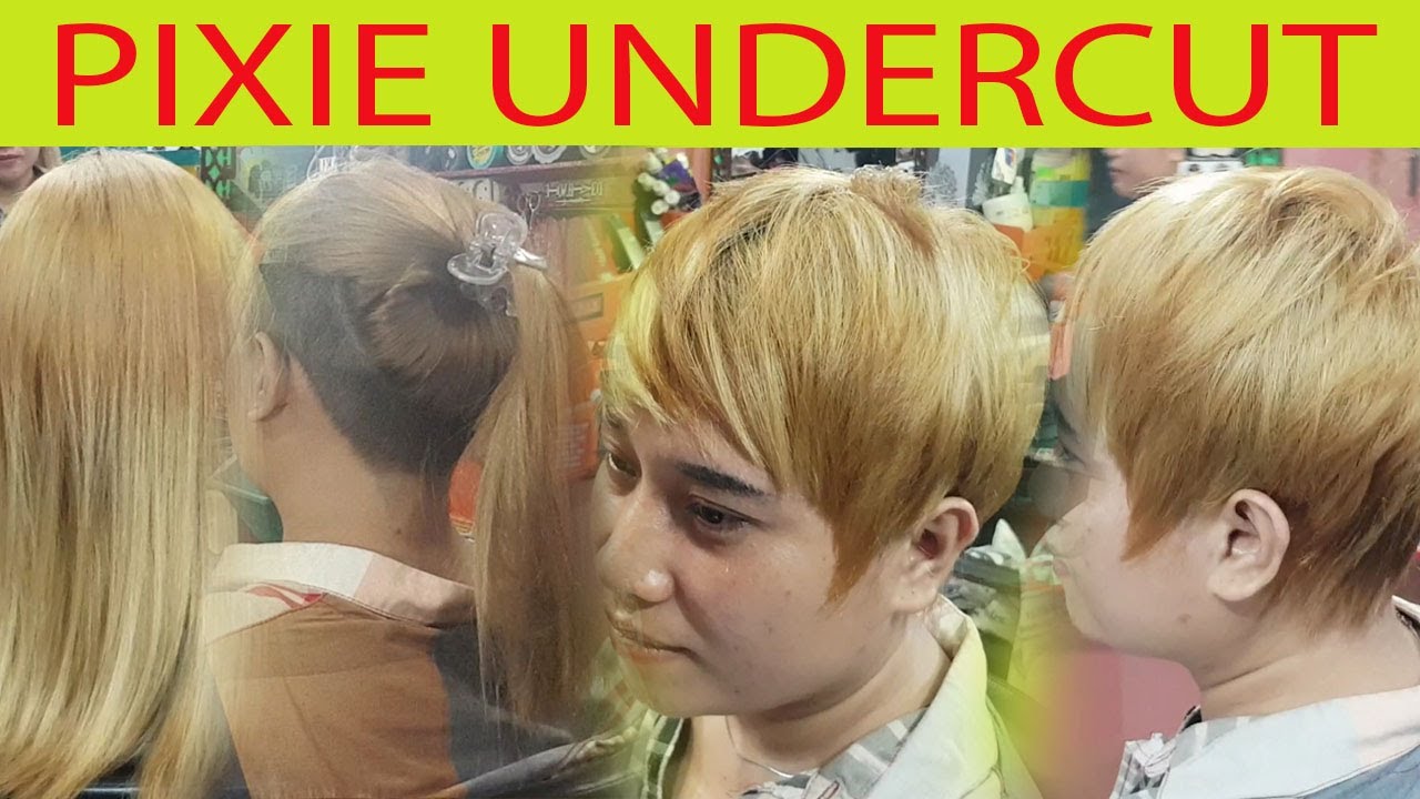 Long Hair To Short hair cutting. Gunting rambut Model  Pixie Undercut