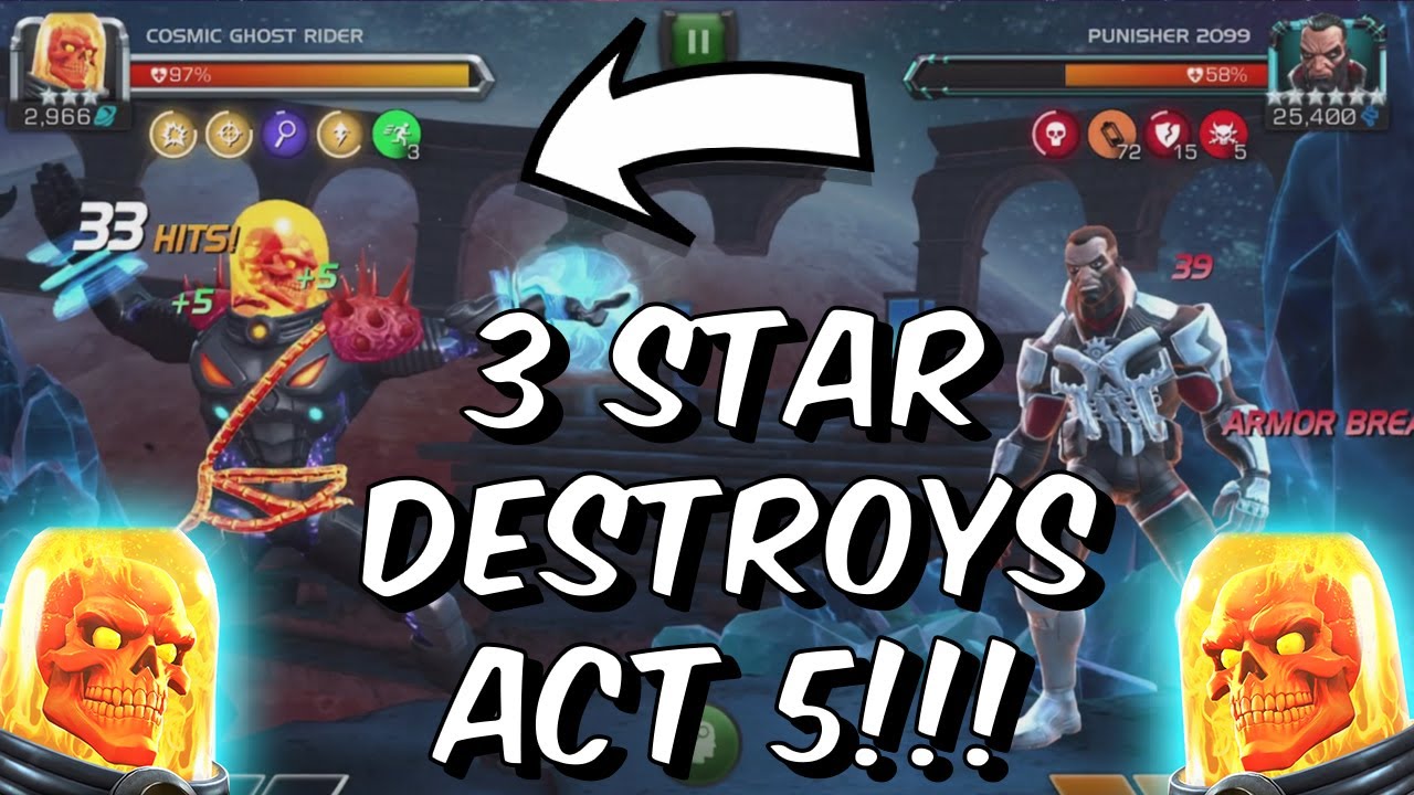 3 Star Cosmic Ghost Rider DESTROYS Act 5 Fights?! - Beyond God Tier - Marvel Contest of Champions