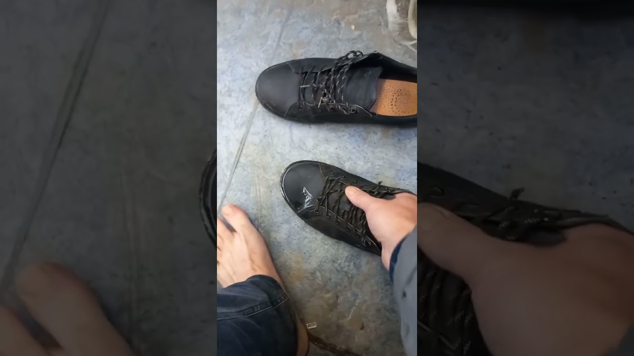Winter barefoot male feet play in train