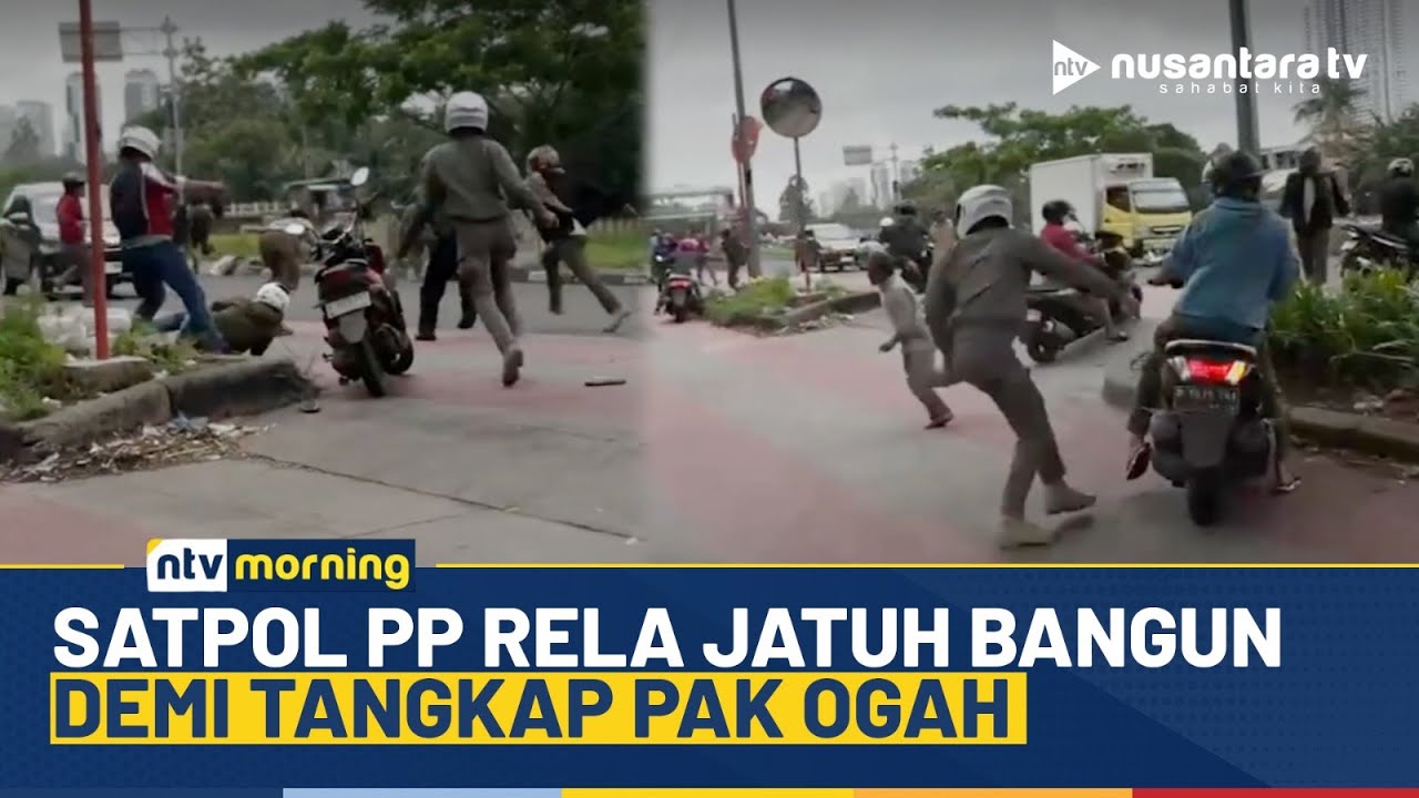 Menegangkan! Petugas Satpol PP Jatuh Bangun Saat Kejar-kejaran dengan Jukir Liar | NTV MORNING