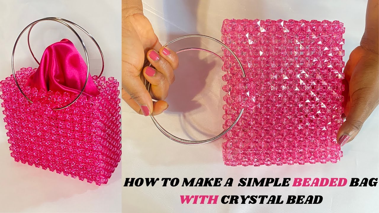 SUGAR BEAD BAG //HOW TO MAKE A BEADED BAG WITH SUGAR BEAD/ CRYSTAL BEAD/A BEGINNER FRIENDLY TUTORIAL