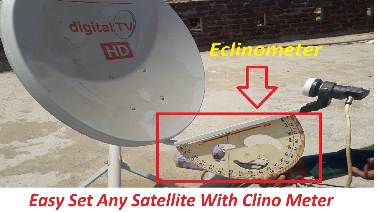 make clinometer and easy set dish antenna | Mobile and meter ke bina  satellite track kare .