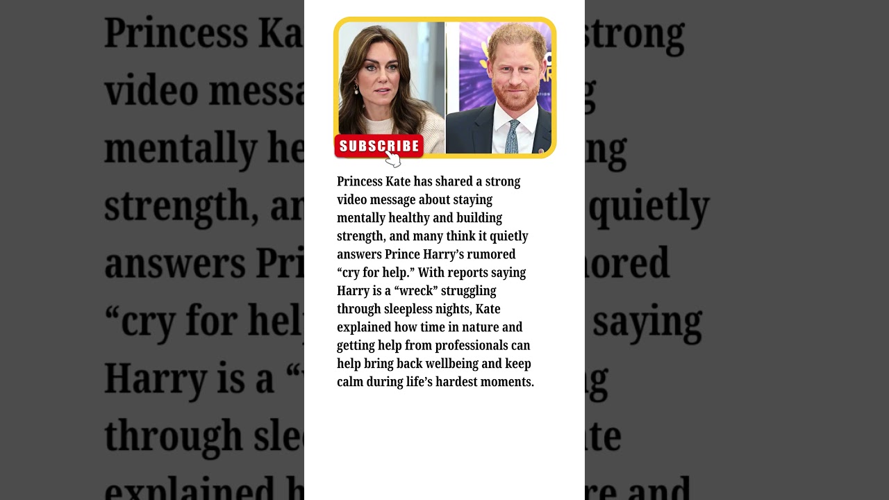 URGENT: Princess Kate Breaks Silence After Prince Harry’s Emotional Cry for Help