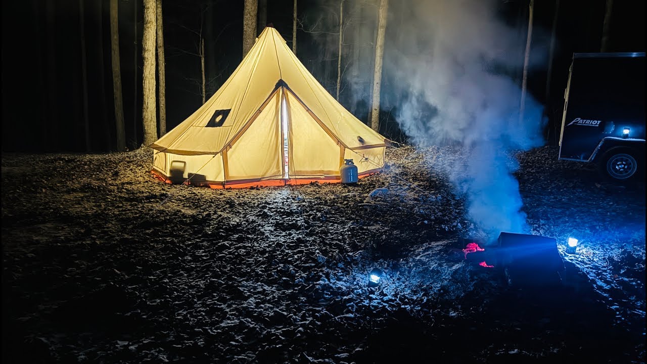 Live: father and son winter camping on Norris Lake Campbell County Tennessee