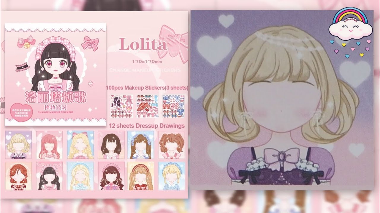 🌼 Faça você mesmo 🌼 Adesivos de maquiagem 🎀 Lolita 🎀