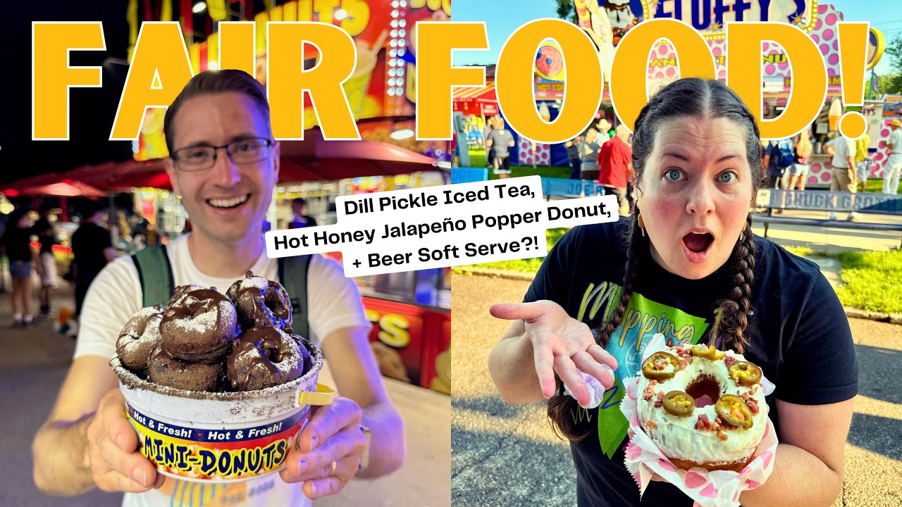 EATING ALL 2025 MN STATE FAIR NEW FOODS! (MUST EAT Beer Soft Serve, Fawaffle + Bison Meatball Sub)