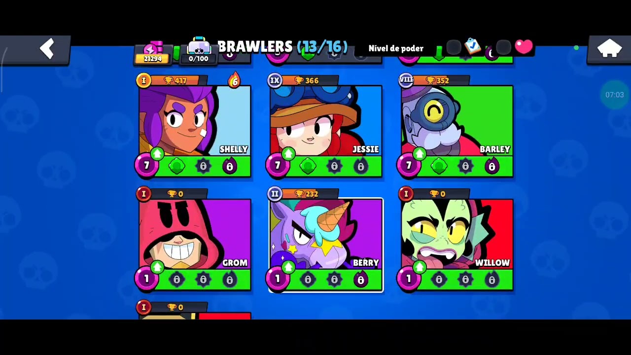 jogando brawl stars mas só tem lançador!