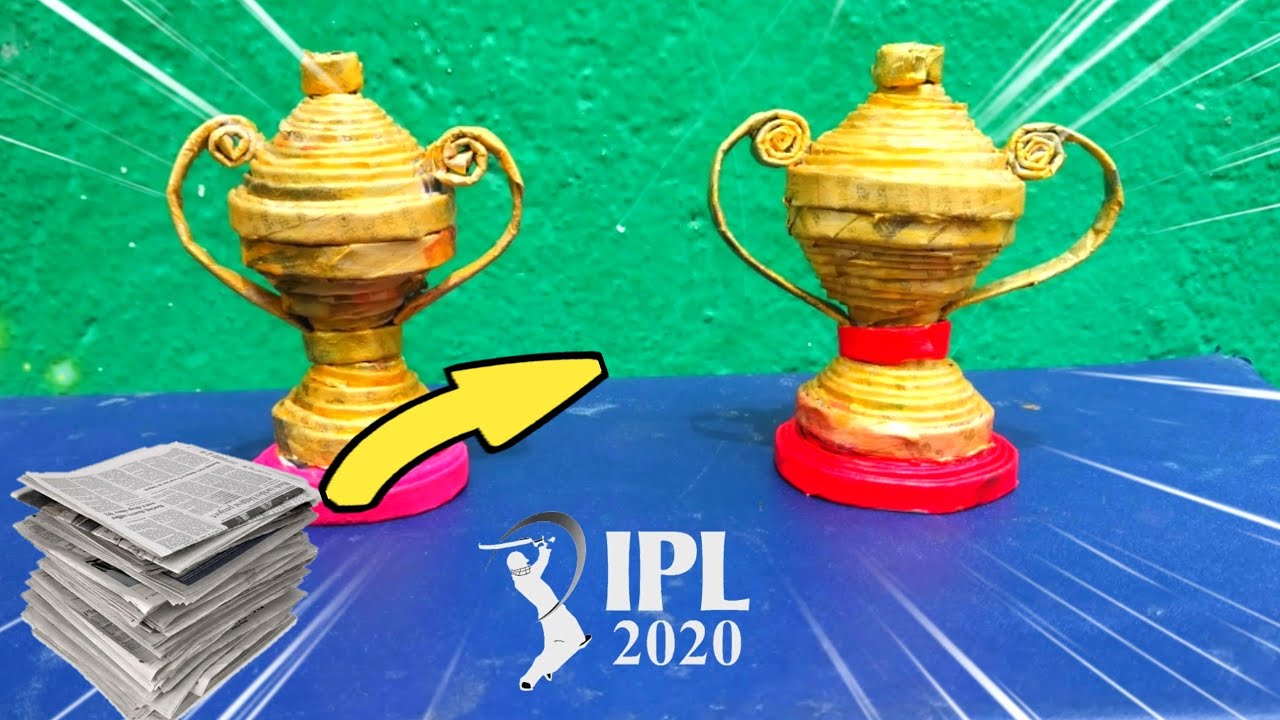 How To Make Dream11 IPL 2020 Trophy / IPL Trophy By Newspaper/ Art and Craft / The Art Mind
