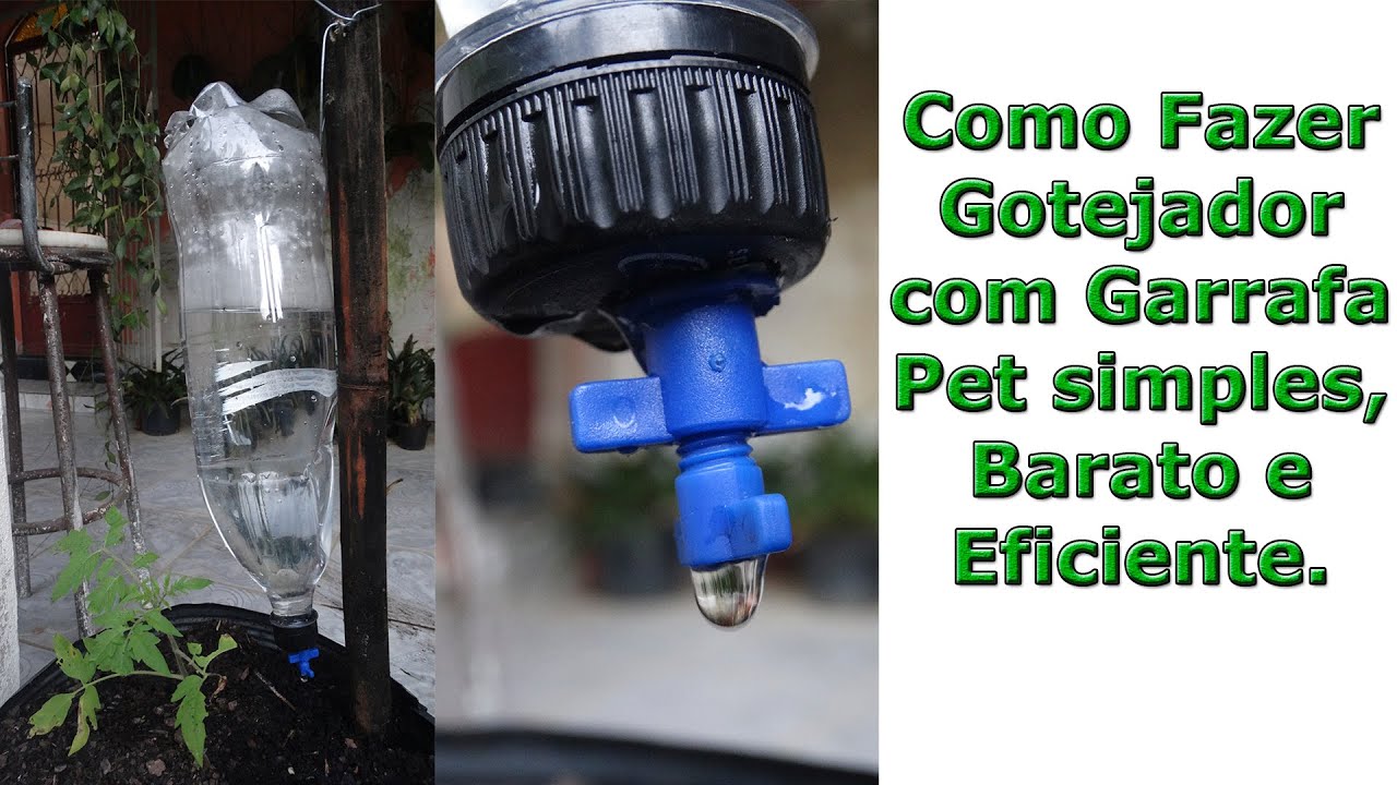Como Fazer Gotejador Com Garrafa Pet Para Vasos, Simples, Barato e Eficiente.