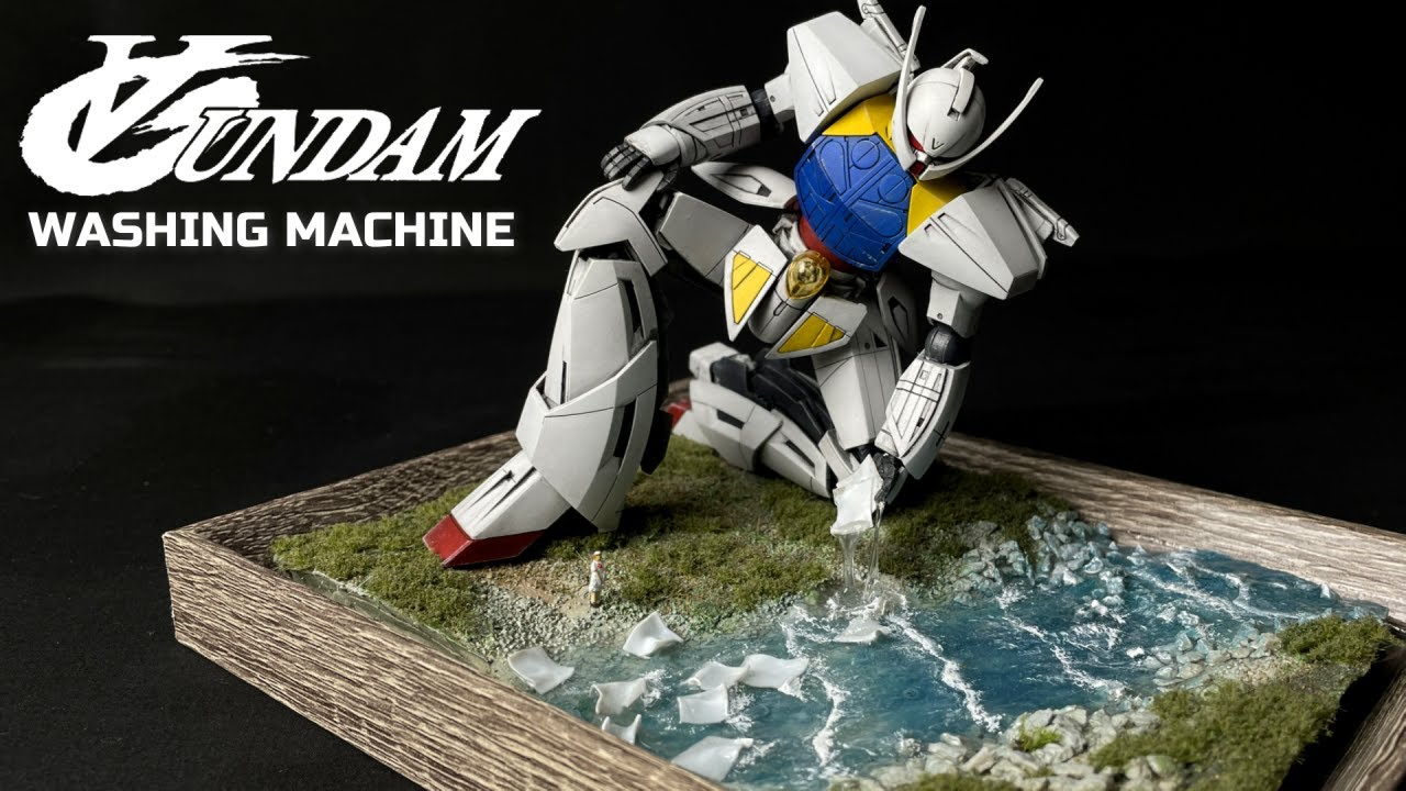 川で洗濯してる&forall;のジオラマ作った【ガンプラ HGCC ターンエーガンダム】
