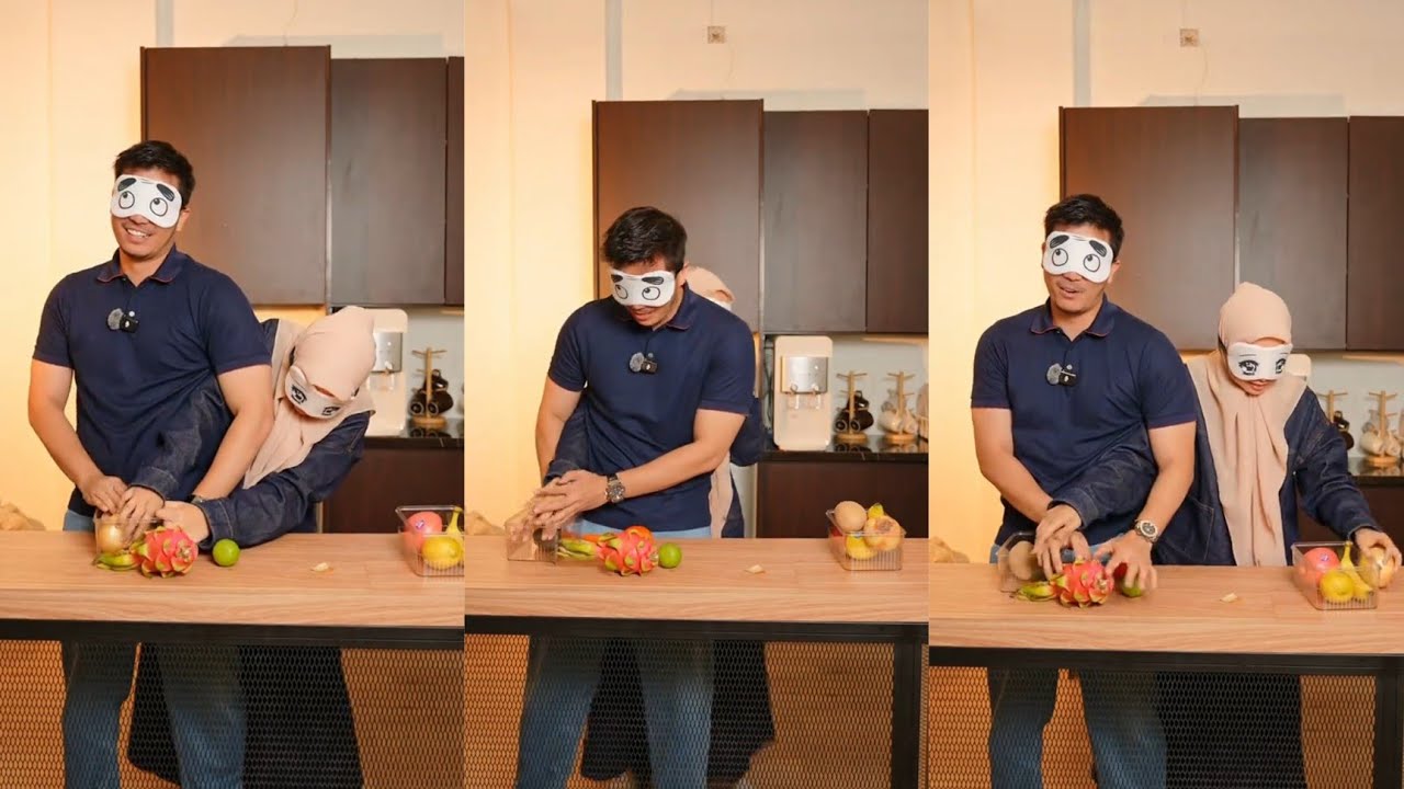 Gelagat Fattah Amin dan Amira Othman Main Game Cari Buah Sambil Tutup Mata...