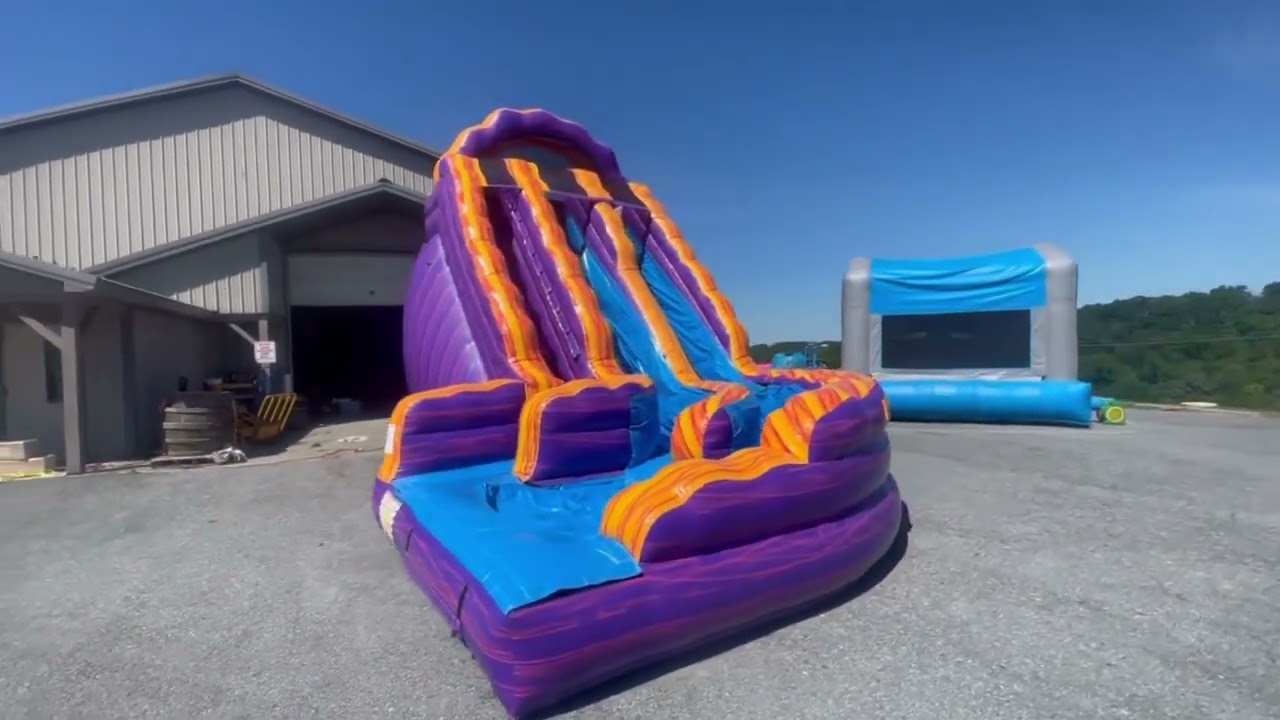 NEW LOOK Twin Falls Dual Lane Waterslide | 3 Monkeys Inflatables | Central PA and MD Waterslides