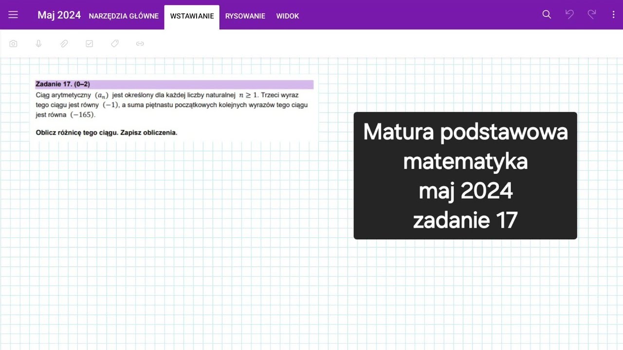 Maj 2024 - zadanie 17 - matura podstawowa matematyka