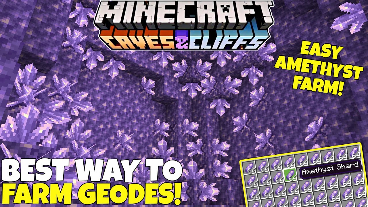 What's The BEST WAY To Farm Amethyst Geodes In Minecraft? Amethyst Geode Farm Tutorial!