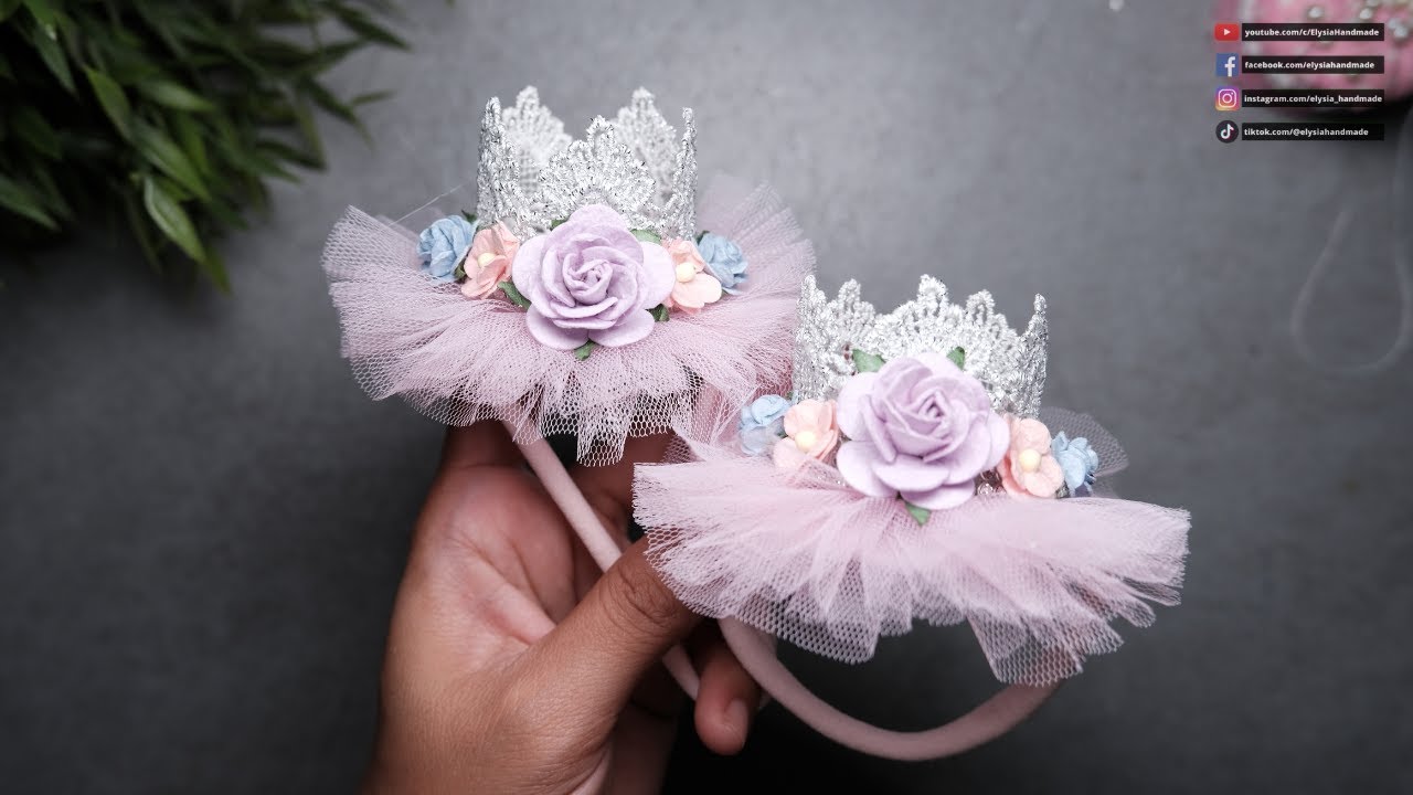 DIY Crown Headband Ideas From Tulle & Paper Flowers #ElysiaHandmade