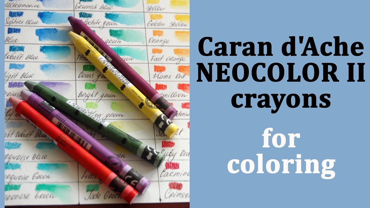 Review of Caran d'Ache Neocolor II crayons  for coloring books