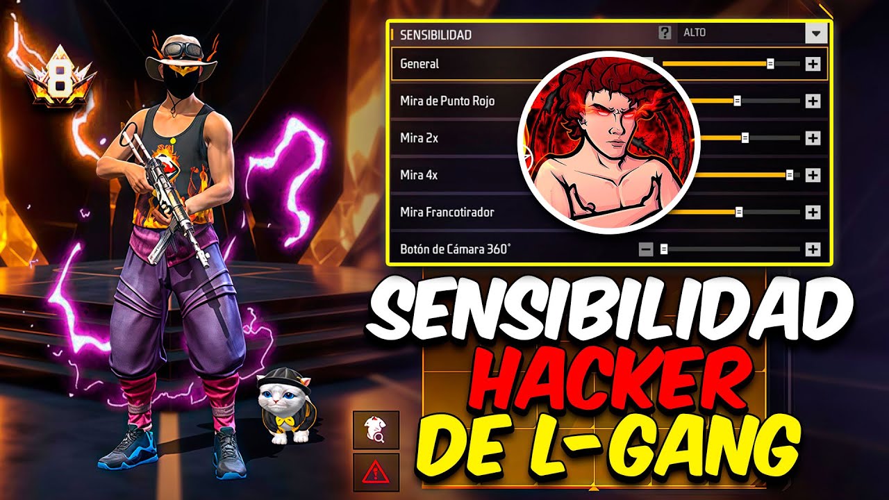 ✅ SENSIBILIDAD + BOTON de L-Gang😱 Rey de los Acusados 👑 Y SE PEGA TODO ROJO 👺( FREEFIRE)
