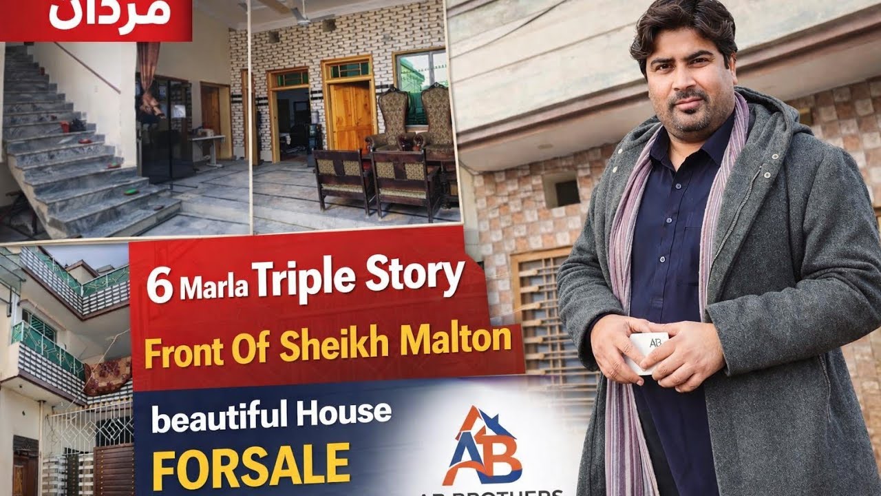 6 Marla Triple Story House for Sale | Front of Sheikh Malton Mardan | Prime Location House