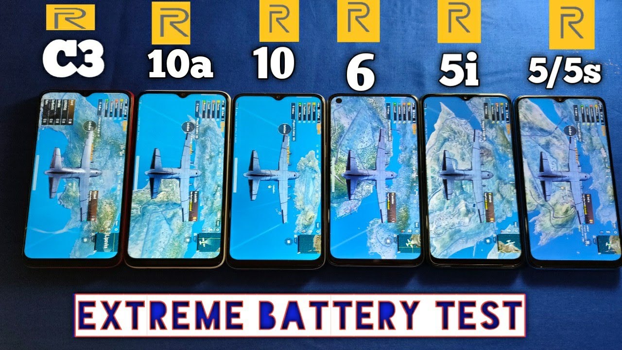 Realme C3 vs Realme Narzo 10a vs Realme Narzo 10 vs Realme 6 vs Realme 5i | Battery Drain Test |