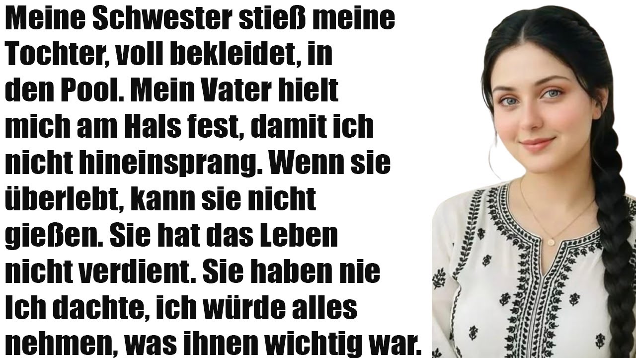 „Meine Schwester stieß meine Tochter voll bekleidet in den Pool – Vater hielt mich zurück!“