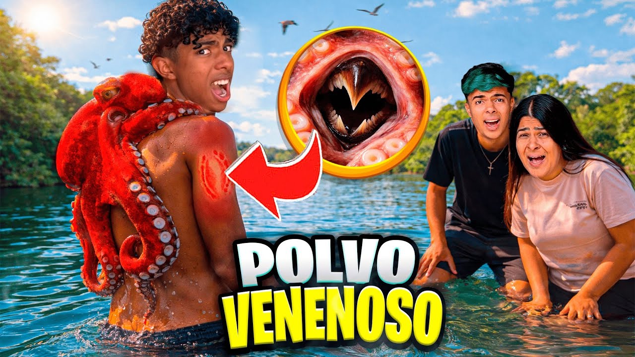 UM POLVO VENENOSO MORDEU O GABRIEL!! *ELE SE MACHUCOU 😨