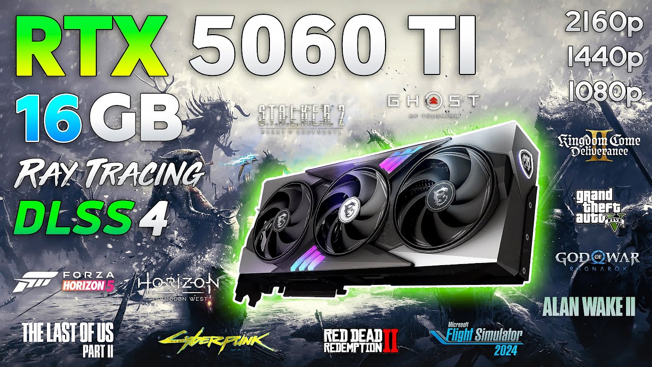 GeForce RTX 5060 Ti 16GB - Test in 12 Games | 1080p | 1440p | 4K