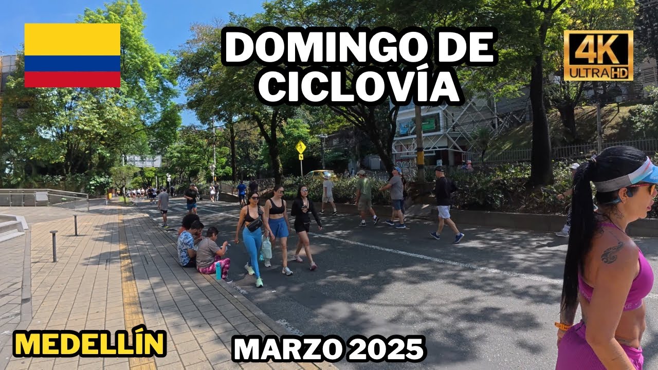 Ciclovia | El Poblado Medellin Colombia 4K
