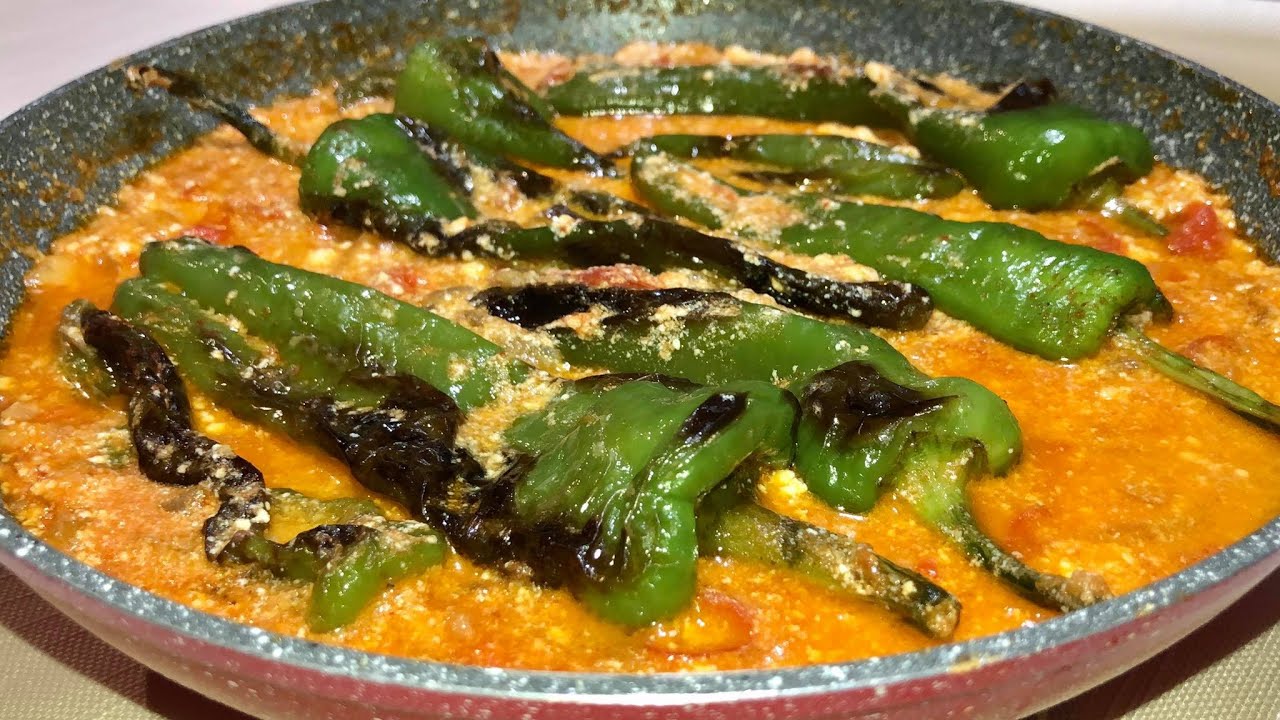 Fërgesë me speca dhe gjizë në tigan 🌶🍅